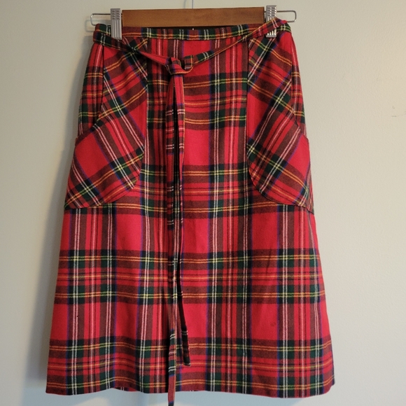 Dorothy Z Dresses & Skirts - Vintage Christmas Plaid Wool Skirt